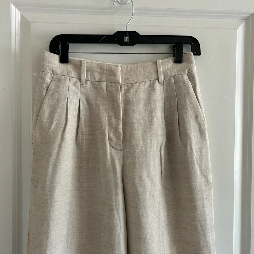 Wilfred effortless Straight Leg Linen-Blend Pants in Light Ivory